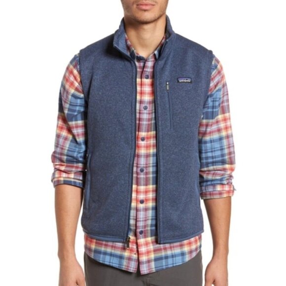 Patagonia Backroads Mens Sleeveless Full-Zip Sweater Fleece Vest Blue Sz XXL - Picture 1 of 9